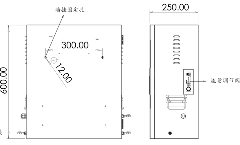 二次供水水質四參數(shù)側視圖